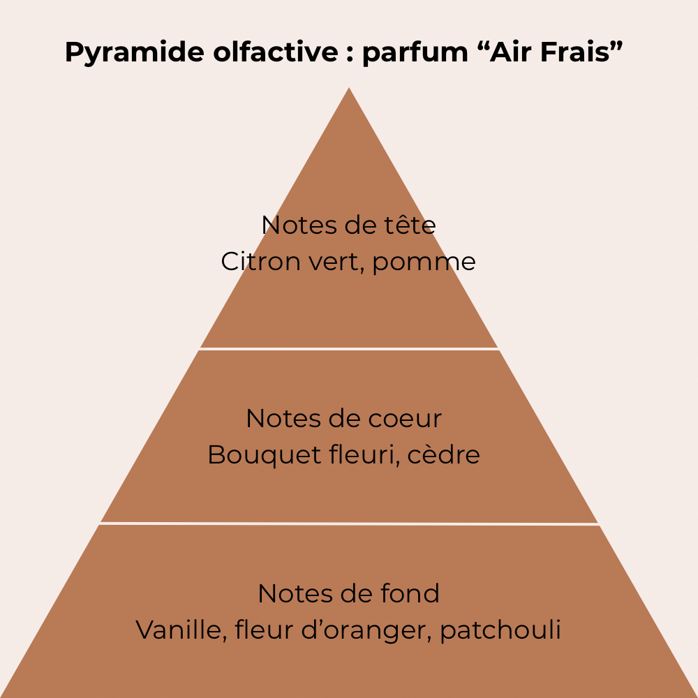 pyramide regroupant les note de parfum air frais