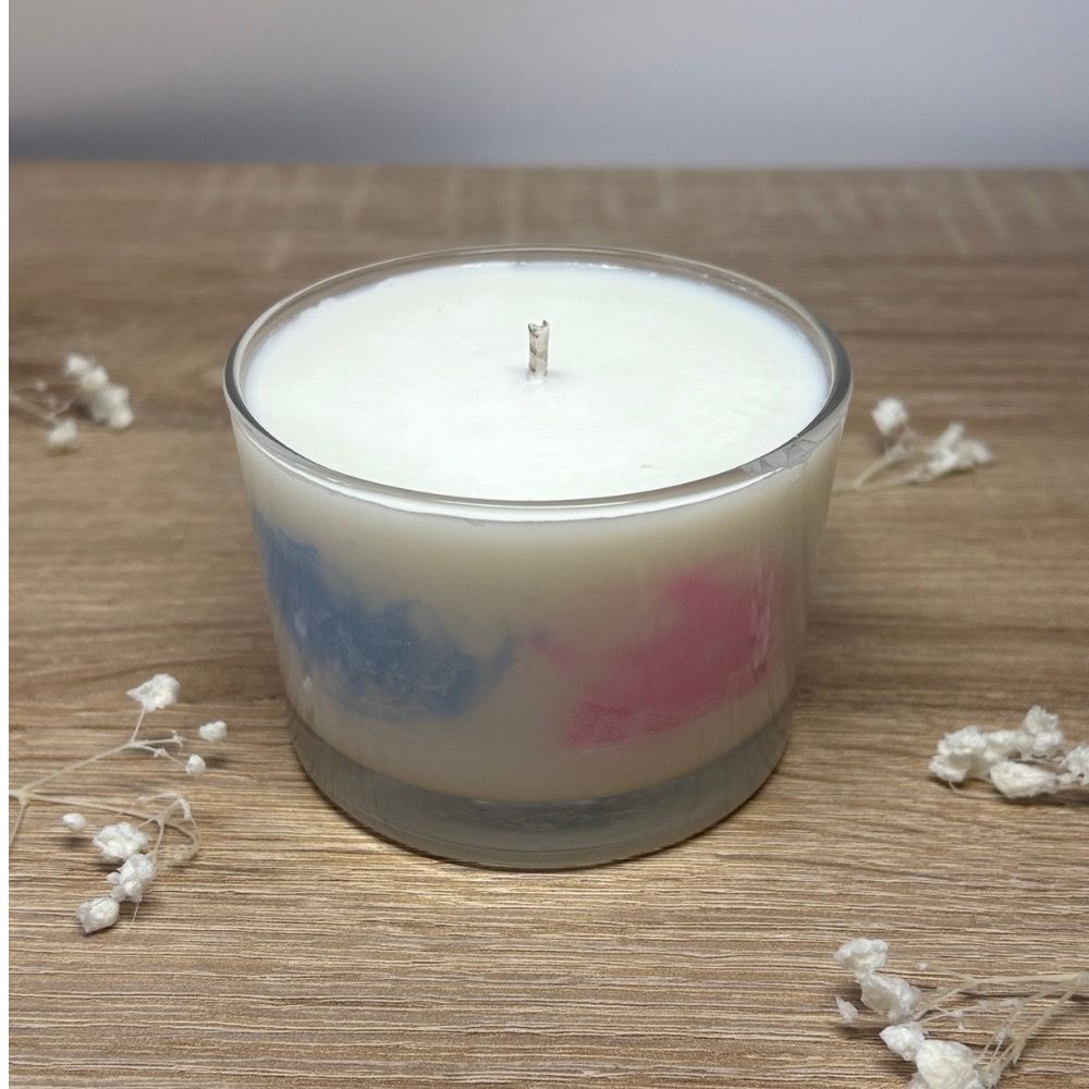 Bougie artisanale au coeur bleu ou rose parfum au choix home douceur