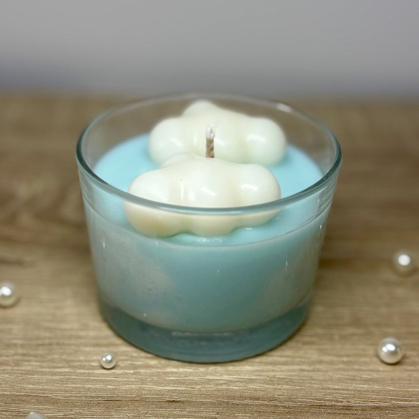 Bougie nuage de coton, cire végétale, parfum fleur de coton, decos nuages, home douceur