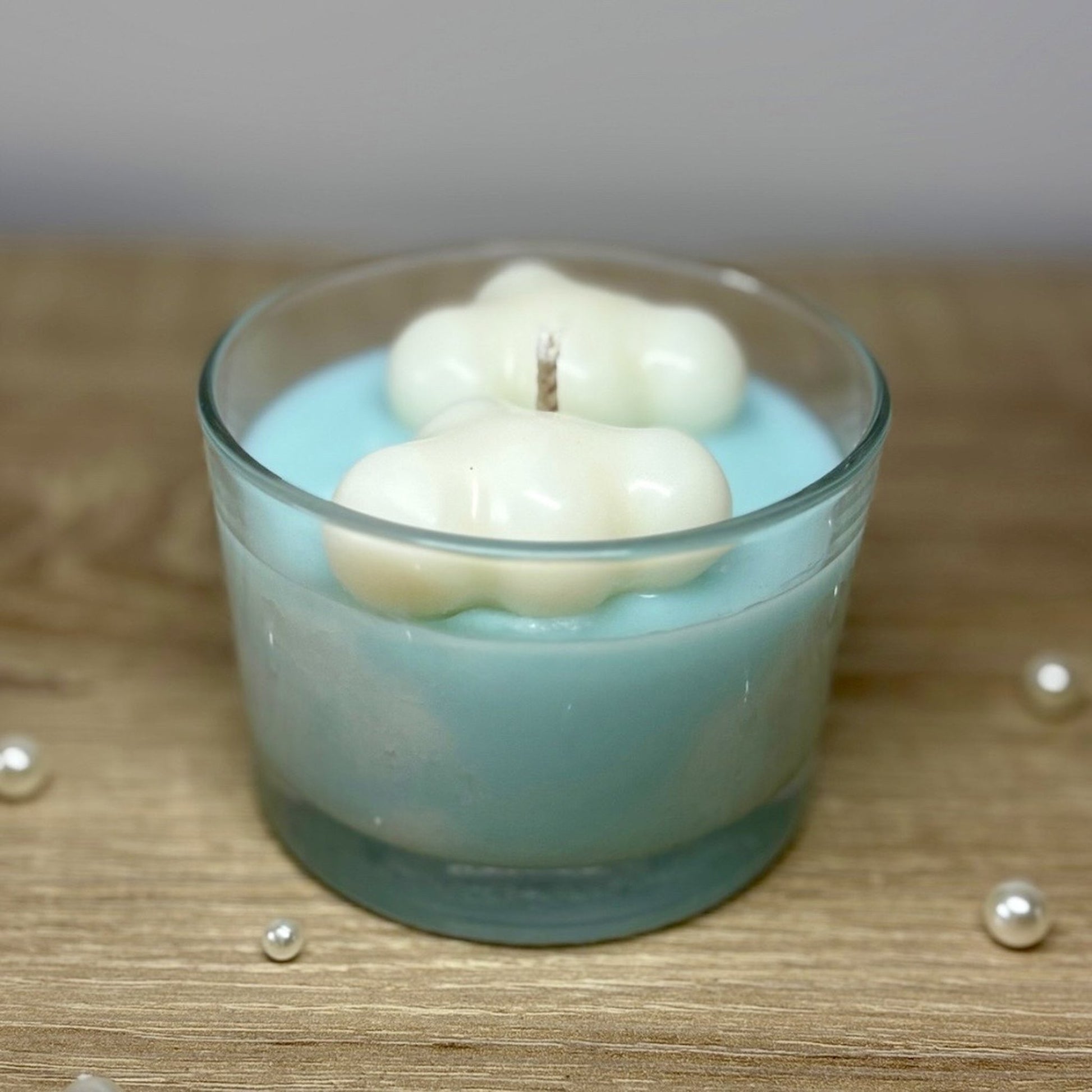 Bougie nuage de coton, cire végétale, parfum fleur de coton, decos nuages, home douceur